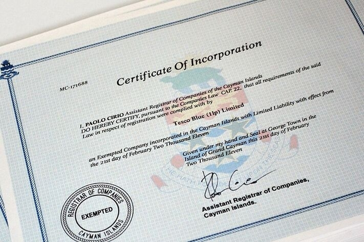 Caymans-Certificates